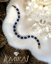 Load image into Gallery viewer, Sultans Sapphire and Diamond Tennis Bracelet