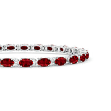 Load image into Gallery viewer, Riviera Ruby and Diamond Tennis Bracelet