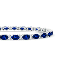 Load image into Gallery viewer, Sultans Sapphire and Diamond Tennis Bracelet