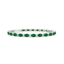 Load image into Gallery viewer, Emirati Emerald and Diamond Tennis Bracelet
