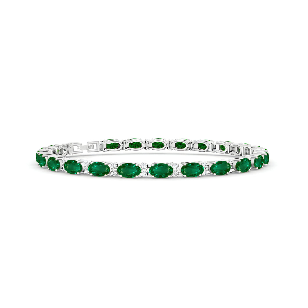 Emirati Emerald and Diamond Tennis Bracelet