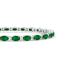 Load image into Gallery viewer, Emirati Emerald and Diamond Tennis Bracelet
