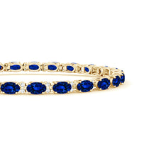 Load image into Gallery viewer, Sultans Sapphire and Diamond Tennis Bracelet
